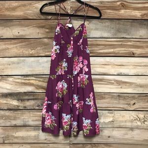 American Eagle purple tiered floral summer dress